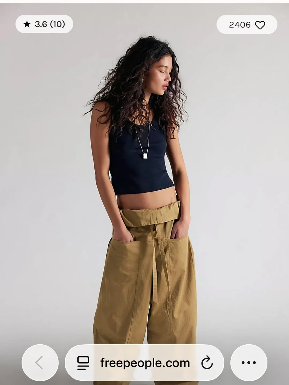Free People NEW Paperbag Waist Pants in Tan